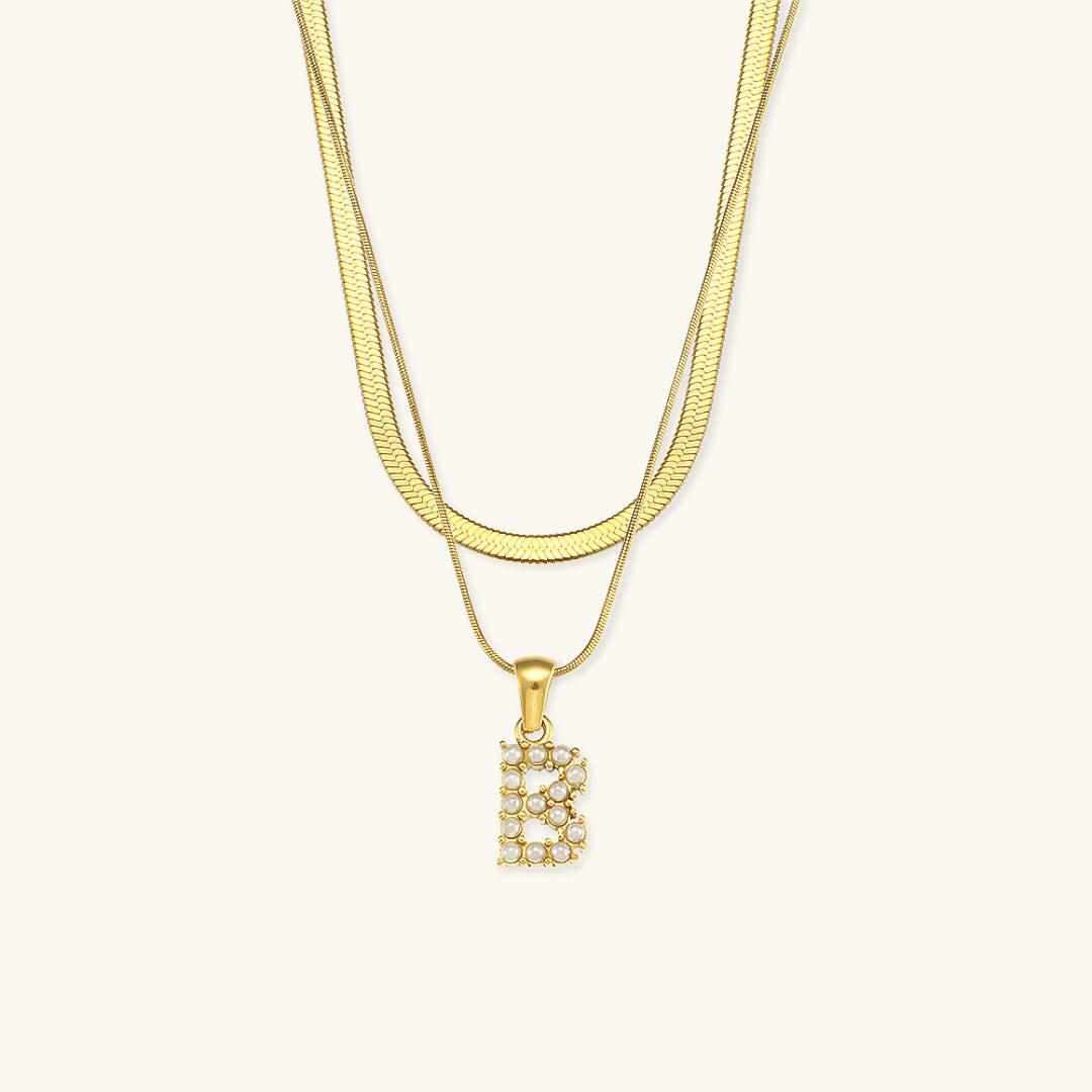 Fiona Superposé Or Initiale Lettre Collier