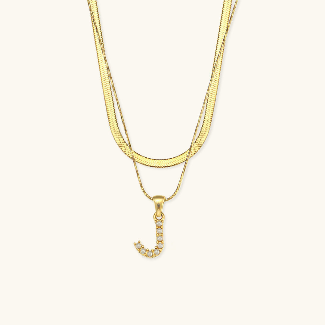 Fiona Superposé Or Initiale Lettre Collier