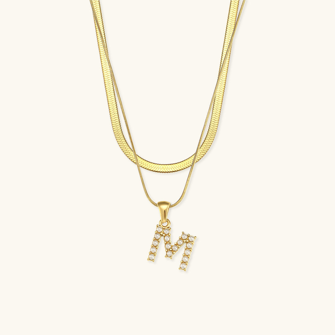 Fiona Superposé Or Initiale Lettre Collier