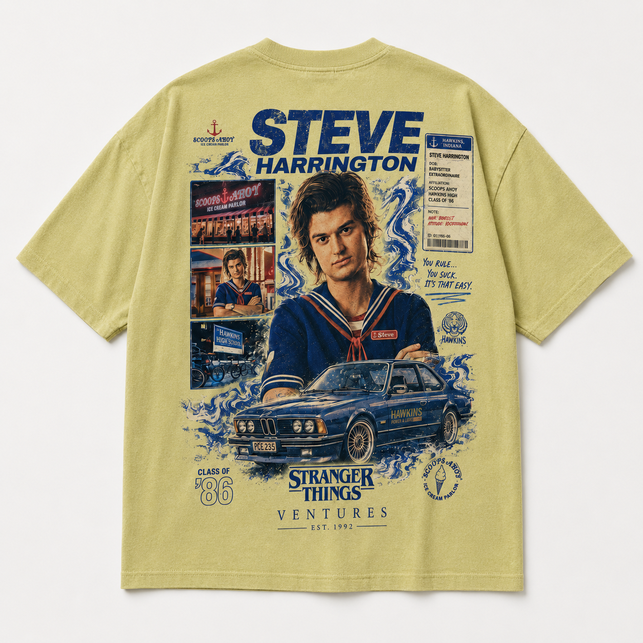 Ventures Retro Scoop Class ’86 Yellow T-Shirt