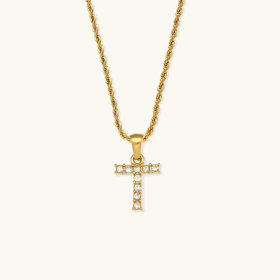 Maeve Lettre Initiale Diamant Collier